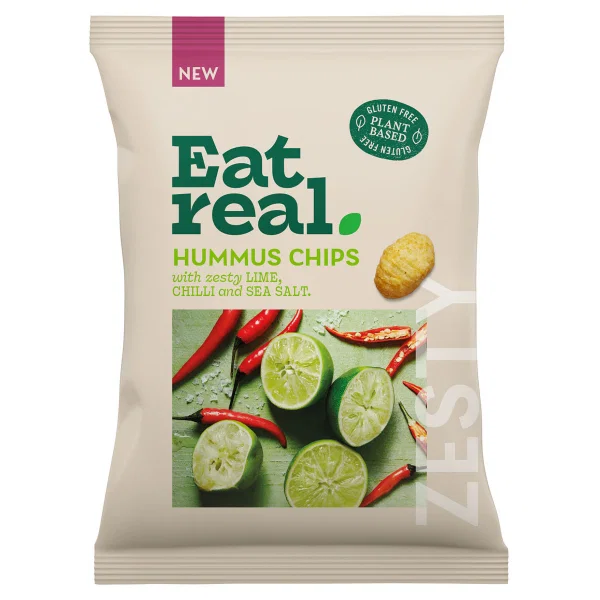 Eat Real GF - Hummus Chips Lime, Chilli & Sea Salt (110g)
