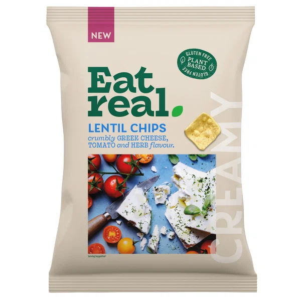 Eat Real GF - Lentil Greek Cheese Tomato & Herb 95g