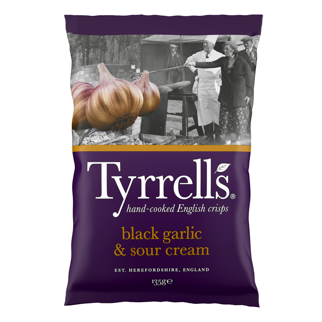 Tyrrells Potato Crisps - Black Garlic and Sour Cream 135g