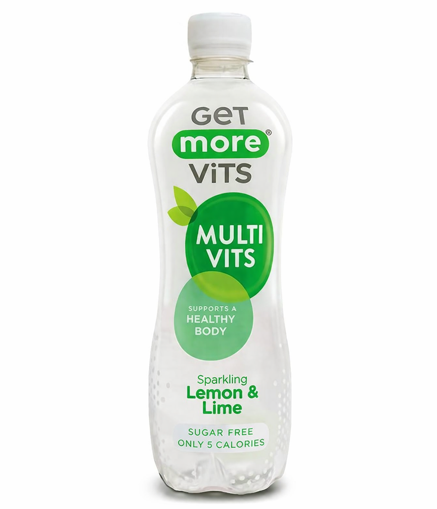 Get More Vits Sparkling Vitamin Water - PET Lemon and Lime 500ml