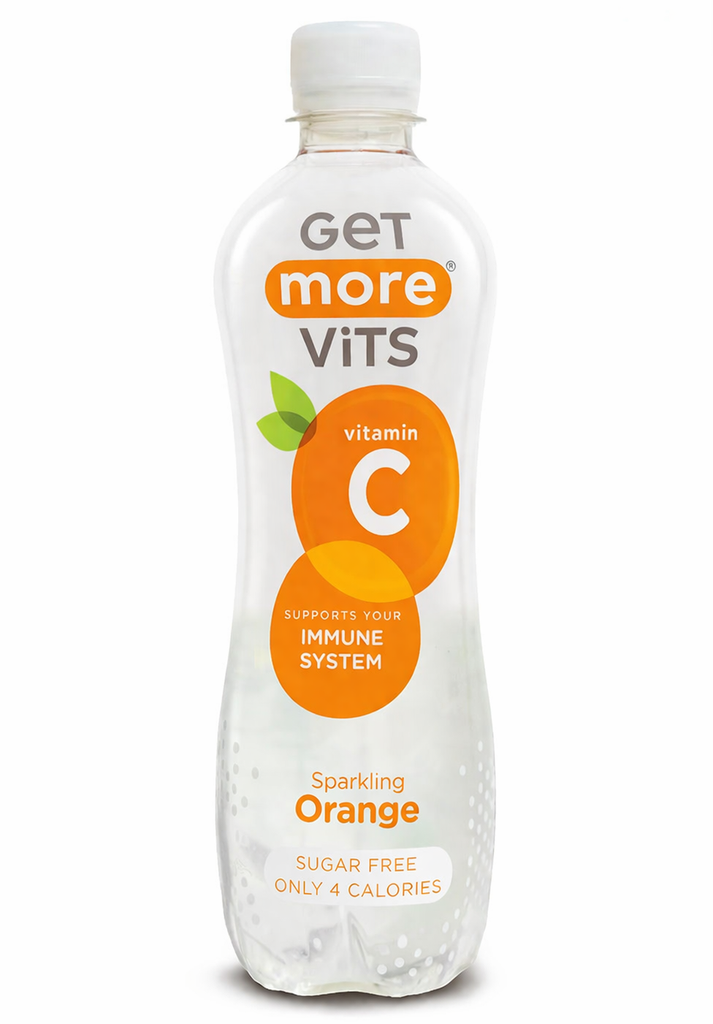 Get More Vits Sparkling Vitamin Water - PET Orange 500ml