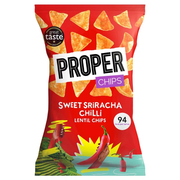 PROPER - CHIPS Sweet Sriracha Chilli Lentil Chips 85g