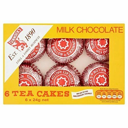 TUNNOCKS TEA CAKES MILK CHOCOLATE 6X24G 