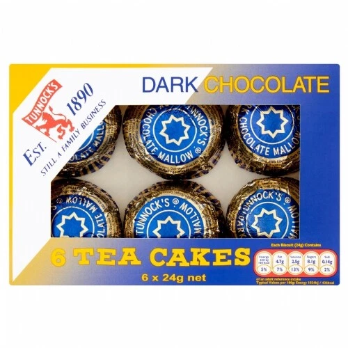 TUNNOCKS TEA CAKES DARK CHOCOLATE 6X24G 