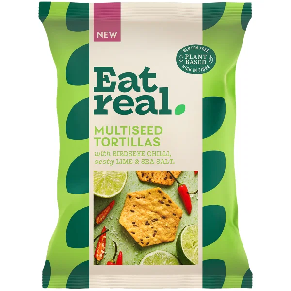 Eat Real - Multiseed Tortilla Chips CHILLI & LIME 160g